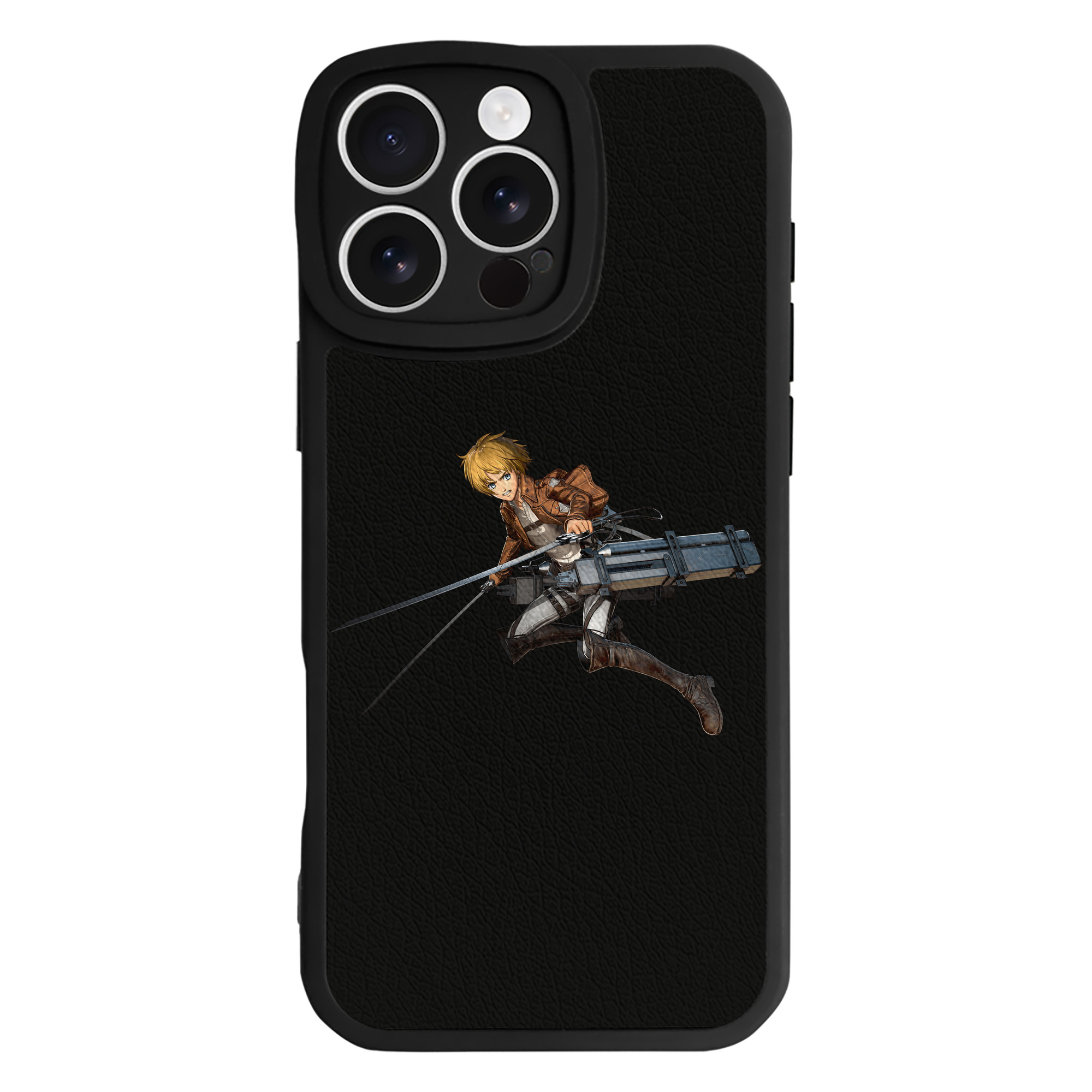 （画像用） 進撃の巨人 アルミン·アルレルト Attack on Titan Armin Arlert 【iPhone 16シリーズ対応】シリコンスマホケース（レザー調） 材質：シリコン